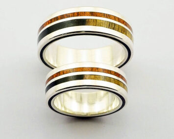 Ring 5, Rings – wedding rings wood – sterling silver