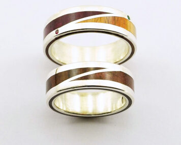 Ring 1, Rings – wedding rings wood – sterling silver