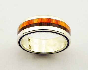 Ring 7, wedding ring wood – sterling silver