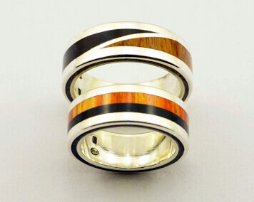 Ring 47, Rings – wedding rings wood – sterling silver