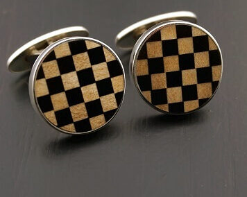 Cufflinks 8, checkerboard sterling silver