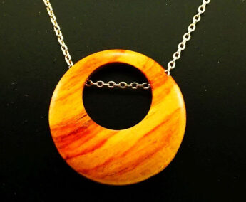 Pendant 1, wood sterling silver